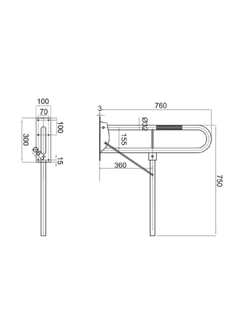 SBASE Grab Bar Stainless for stability and security at pathways, home or bathrooms. - Image 2