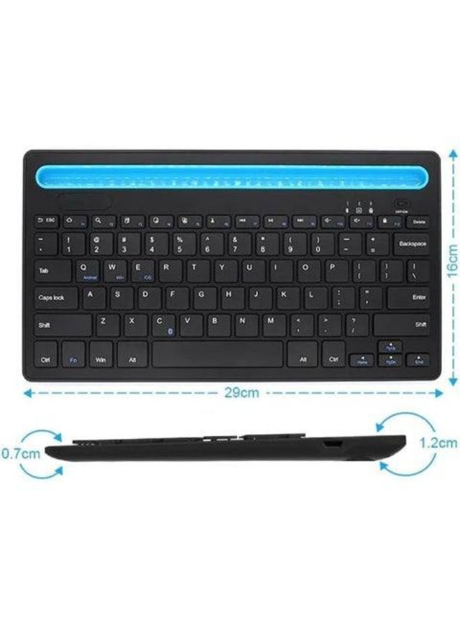 Zero Dual wireless connection Arabic English Keyboard with Mobile and Tablet Holder - Support Bluetooth & 2.4G - Compatible with iOS, Android, Windows - Slim and Quiet Design for Work and Study - Image 3