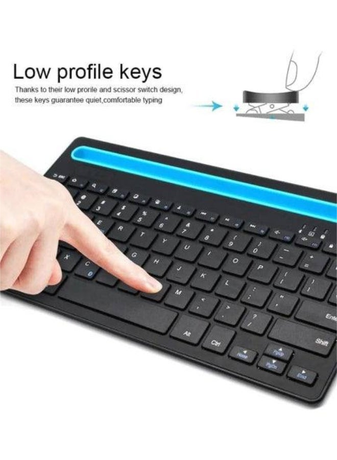 Zero Dual wireless connection Arabic English Keyboard with Mobile and Tablet Holder - Support Bluetooth & 2.4G - Compatible with iOS, Android, Windows - Slim and Quiet Design for Work and Study - Image 5
