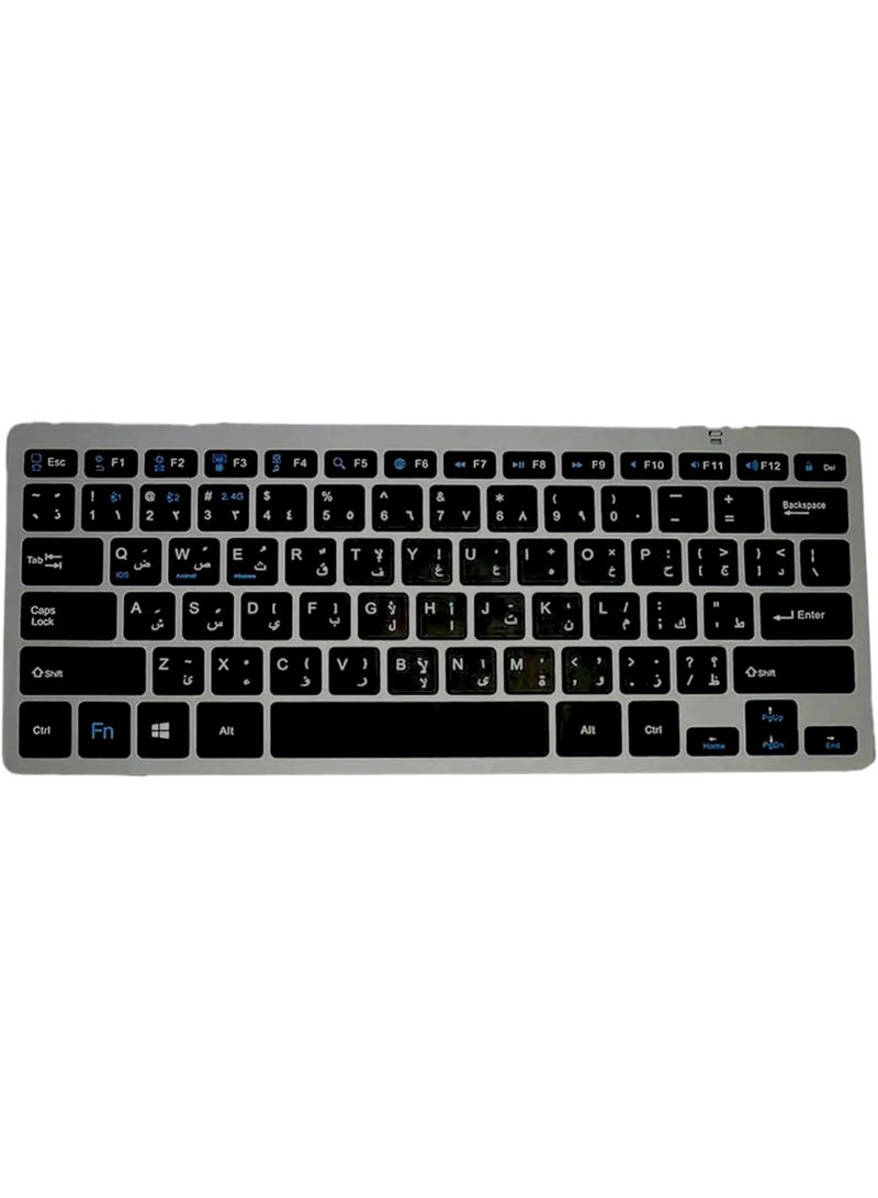 Zero ZR-3060 Wireless Membrane Keyboard, Slim Frame Ergonomic Design, Arabic & English Keys, 2.4GHz Wireless Keyboard for Laptop & PC – Black - Image 2