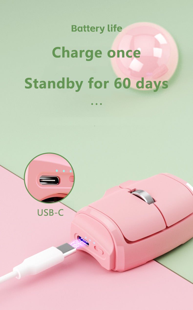 BT Dual-use for finger and desktop Dual-mode Bluetooth 5.0+2.4G with built-in battery Black - Image 5