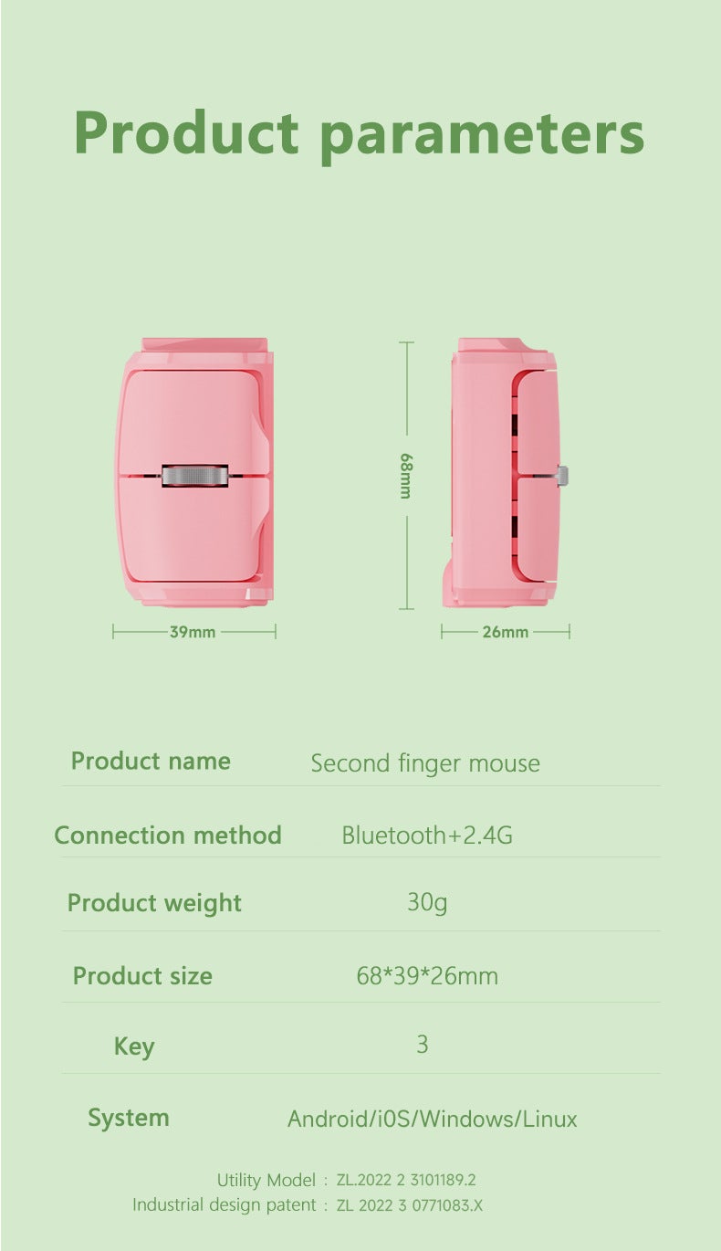 BT Dual-use for finger and desktop Dual-mode Bluetooth 5.0+2.4G with built-in battery Black - Image 2