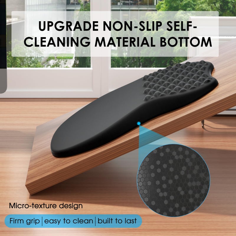 MROCO Ergonomic Mouse Pad with Wrist Support, Wrist Rest Mousepads for Carpal Tunnel Pain Relief, Memory Foam Pad with Massage Bulge and Non-Slip Base for Office, Home, Black - Image 5