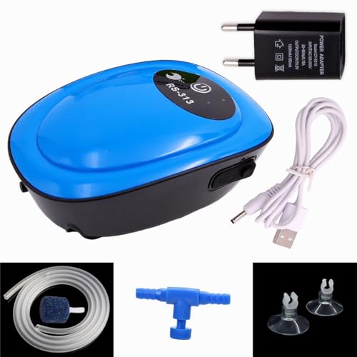 rizopets RS-313 Aquarium Air Pump, Quiet Operation, Blue - Image 5