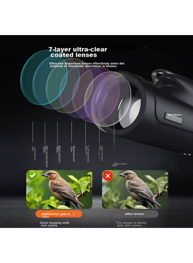 Oaks Aux Single-tube Telescope, High Magnification, High Definition, Professional-grade, Outdoor Concert, Portable, Outdoor Adventure, Portable, Mobile Phone Photography - Image 3