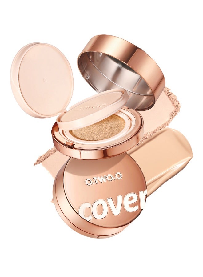 O.TWO.O 2-in-1 Soft Focus Powder & Air Cushion Cream, Long-Lasting Waterproof, Natural Oil Control, Full Coverage, Matte Finish, Suitable for All Skin Tones and Skin Types, Daily Makeup Essential N120 Natural - Image 1
