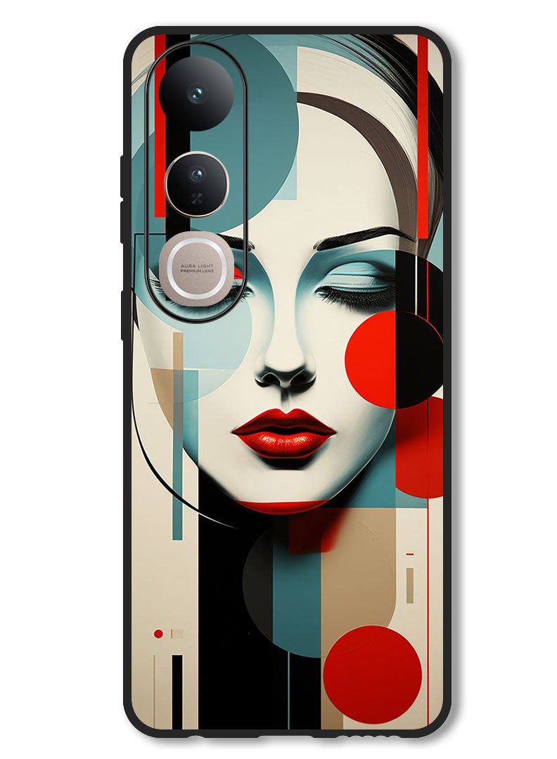 Theodor Case Compatible with Vivo V50 Lite Protection Shockproof Bumper Cover Women Art (2) - Image 1