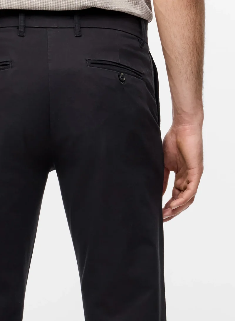 French Connection black Cotton Stretch Chino for Men | Best Price UAE