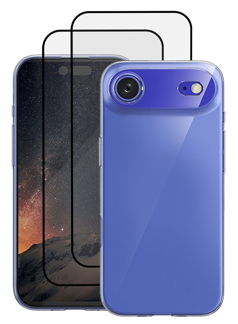 CATANES 3 Packs TPU Clear Case for iPhone 17 Air Bumper Cover - One Case two 3D Screen Protectors - Shockproof Protection Anti-Scratch Enhanced Grip Slim Design Wireless Charging Compatible - Image 1