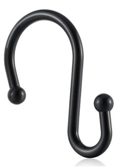 Excefore Black Shower Curtain Hooks, Metal Rust Resistant Shower Rings Decorative, S Shaped ​Hooks Hangers for Bathroom Curtains,Clothing,Towels(12 PCS)  - Image 2