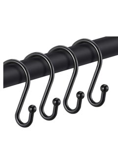 Excefore Black Shower Curtain Hooks, Metal Rust Resistant Shower Rings Decorative, S Shaped ​Hooks Hangers for Bathroom Curtains,Clothing,Towels(12 PCS)  - Image 1