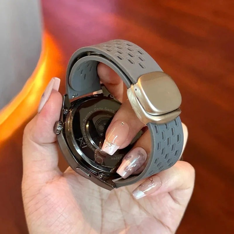 Sport Silicone Watch Band for Samsung Galaxy Watch 20mm 22mm, Magnetic Buckle, Breathable Waterproof Replacement Rubber Strap - Image 1