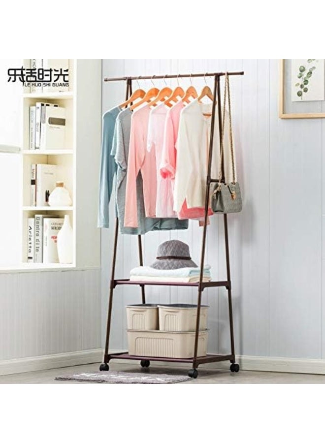 Generic Multi-function Triangle Coat Rack Removable Bedroom Hanging Clothes Rack With Wheels Floor Standing Coat Rack Clothes Hanger  - Image 3