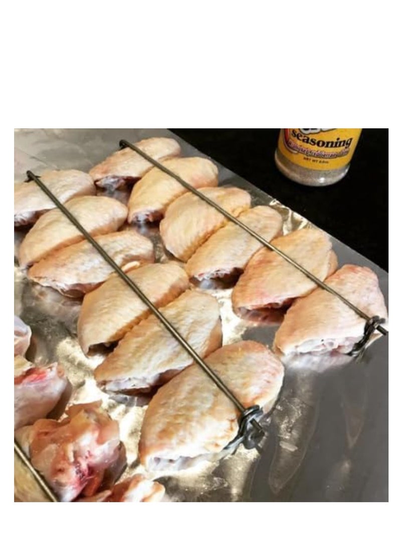 4PC Chicken Wing Grilling Set - BBQ Forks and Skewers for Outdoor Picnics, Camping, and Barbecues - Metal Grilling Tools for Perfectly Cooked Chicken Wings. - Image 5