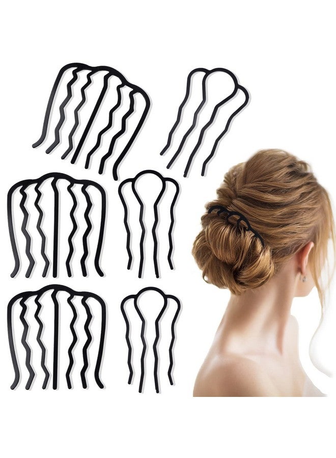 La Jolie Jasmin 6 Pieces Hair Side Comb Metal Hair Comb Clips French Twist Comb For Updo Bun Vintage Hair Black Hair Pins Hair Comb Hair Accessories For Women And Girls - Image 2