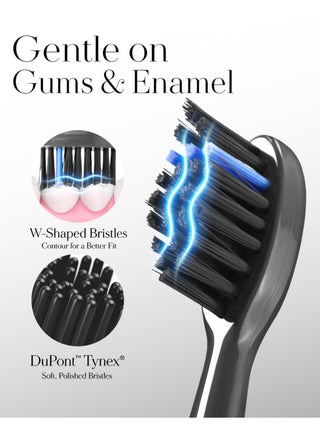 MySmile DY156 Electric Toothbrush for Adults, Rechargeable Sonic Battery Toothbrush Portable with 3 Brush Heads, 2 Mins 5 Modes Smart Timer, 45000VPM, One Charge for 60 Days (Black, M) - view 5