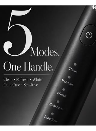 MySmile DY156 Electric Toothbrush for Adults, Rechargeable Sonic Battery Toothbrush Portable with 3 Brush Heads, 2 Mins 5 Modes Smart Timer, 45000VPM, One Charge for 60 Days (Black, M) - view 3