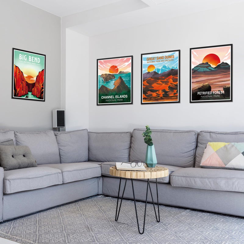 Teling 30 Pieces Vintage Poster Set National Parks Nature Wall Art Travel Prints Wall Art and Mountain Print Posters Unframed for Home Living Room Bedroom Bathroom Decor(Stylish Color,Watercolor) - Image 4