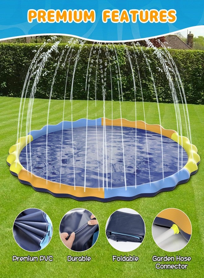 Instraella Splash Pad for Kids and Dogs, 110'' Non-Slip Sprinkler Mat 0.5mm Thickened Durable and Foldable Large Pool Summer Fun Outdoor Toys for Dogs and Toddlers Age - Image 4
