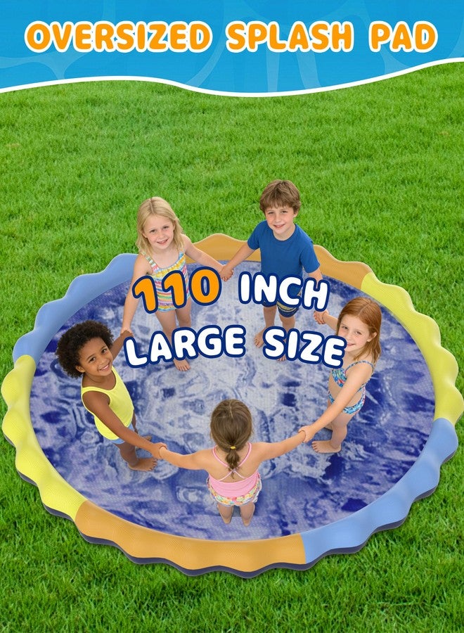 Instraella Splash Pad for Kids and Dogs, 110'' Non-Slip Sprinkler Mat 0.5mm Thickened Durable and Foldable Large Pool Summer Fun Outdoor Toys for Dogs and Toddlers Age - Image 5