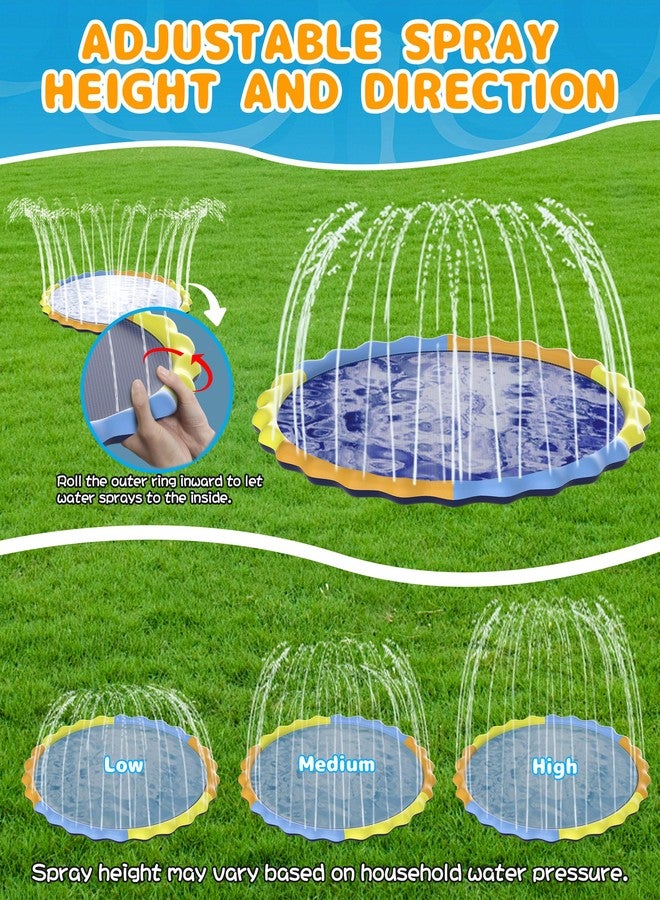 Instraella Splash Pad for Kids and Dogs, 110'' Non-Slip Sprinkler Mat 0.5mm Thickened Durable and Foldable Large Pool Summer Fun Outdoor Toys for Dogs and Toddlers Age - Image 3