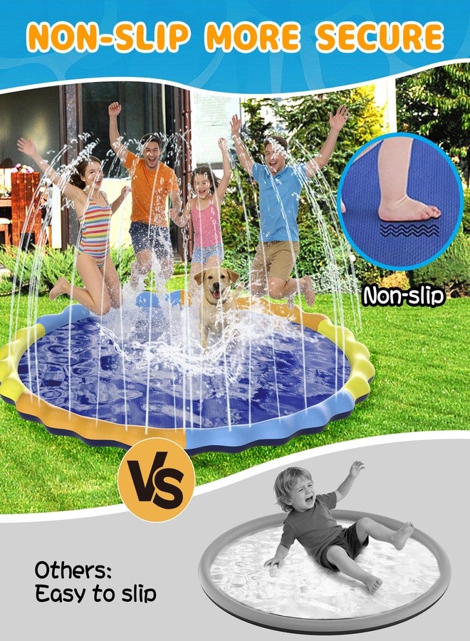 Instraella Splash Pad for Kids and Dogs, 110'' Non-Slip Sprinkler Mat 0.5mm Thickened Durable and Foldable Large Pool Summer Fun Outdoor Toys for Dogs and Toddlers Age - Image 2