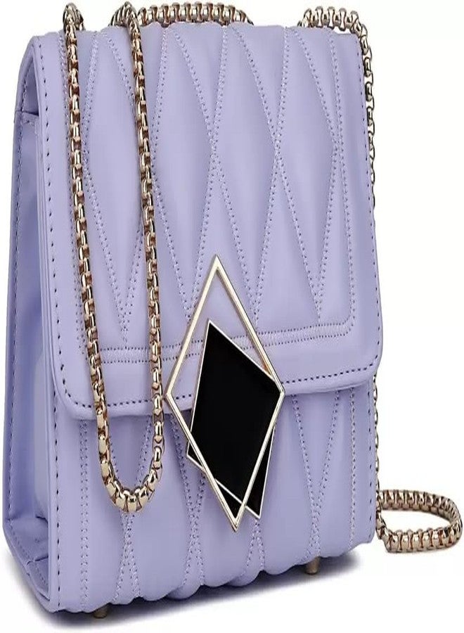 KRIFTY Cross Body Sling Bag for Women with Gold Chain (Purple) - Image 1