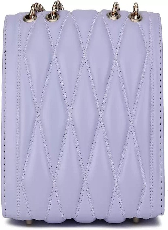 KRIFTY Cross Body Sling Bag for Women with Gold Chain (Purple) - Image 5