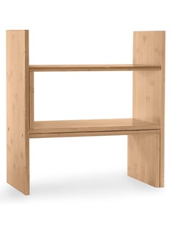 Generic Multipurpose Desk Storage Organizer | Natural Beech Wood Adjustable Racks, Shelves & Drawers Book Shelf | Storage Shelf | Office Organization  - Image 1