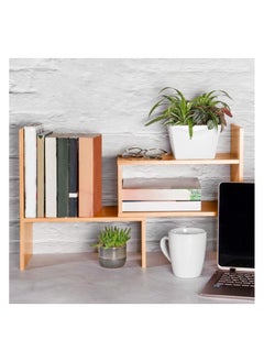 Generic Multipurpose Desk Storage Organizer | Natural Beech Wood Adjustable Racks, Shelves & Drawers Book Shelf | Storage Shelf | Office Organization  - Image 4