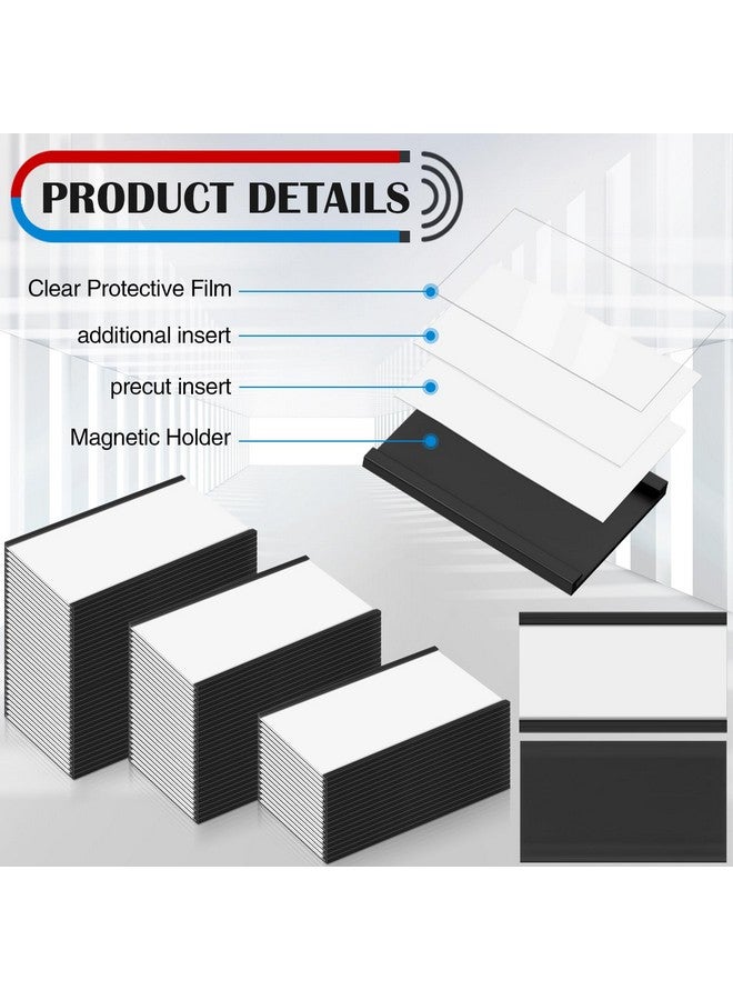 جلينمال مجموعة حاملات ملصقات مغناطيسية على شكل قناة C مكونة من 30 قطعة مقاس 3 × 5 بوصة مع أغشية واقية وشرائط بديلة للرفوف المعدنية وعلامات اسم السبورة البيضاء - Image 4