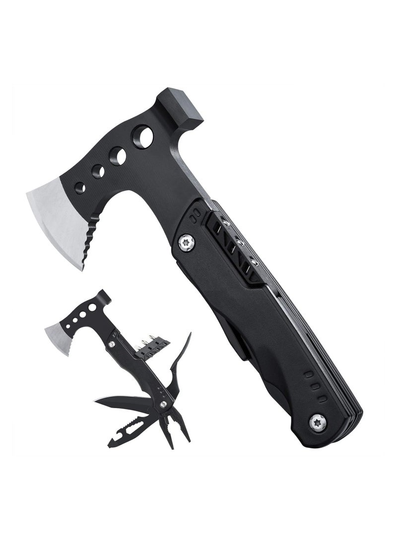 SOLARAE Multitool Axe and Hammer Camping Gear, Unique Father's Day Gifts for Dad, Husband, or Grandpa from Kids, Ideal Survival Equipment for Hunting and Fishing Adventures. - Image 1