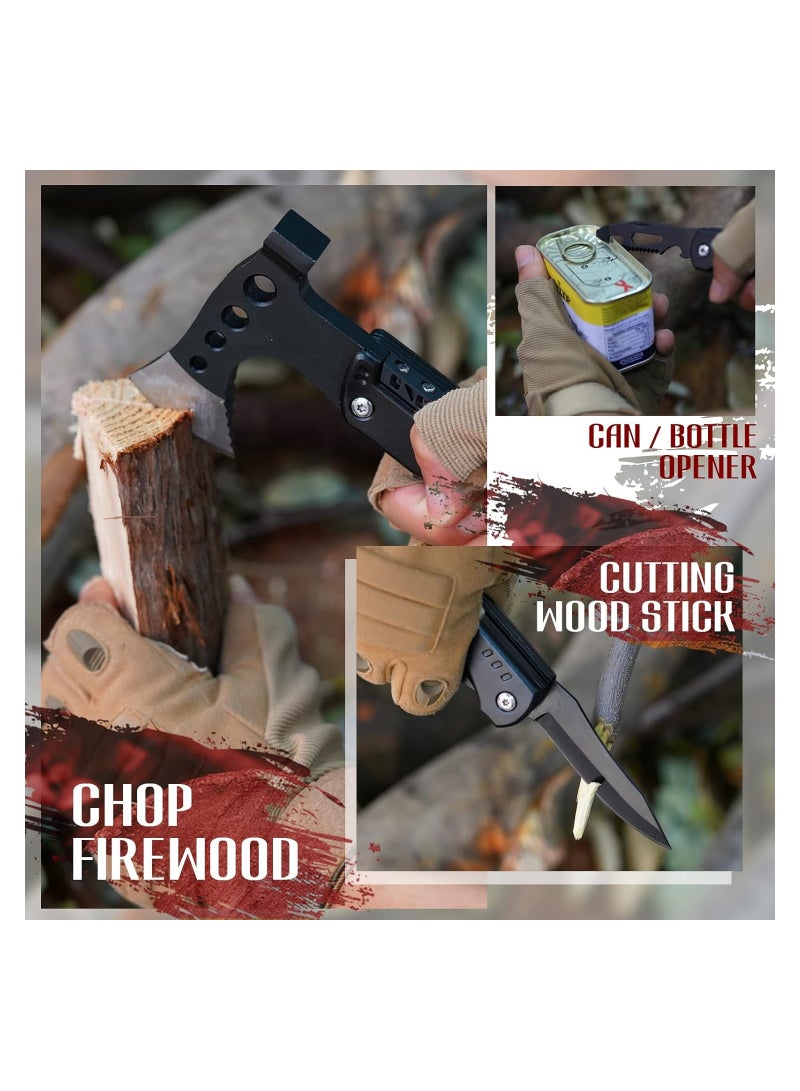 SOLARAE Multitool Axe and Hammer Camping Gear, Unique Father's Day Gifts for Dad, Husband, or Grandpa from Kids, Ideal Survival Equipment for Hunting and Fishing Adventures. - Image 2