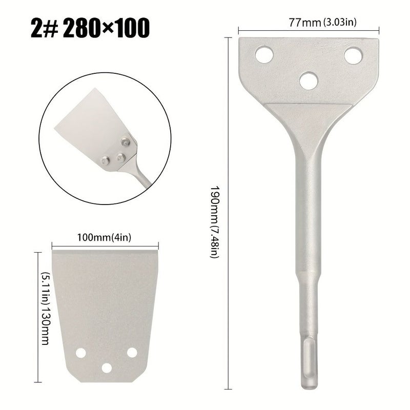SDS Plus Floor Chisel Electric Hammer Tile Cleaning Scraper with Round Handle 280mm×75mm - Image 3