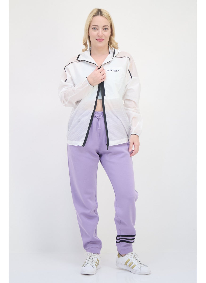 Adidas Women Sportswear Fit Long Sleeves Outdoor Waterproof jacket, White  - Image 4
