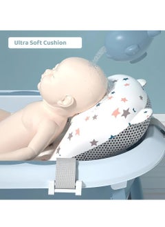ماركة غير محددة حوض استحمام للأطفال من TOYS-EGYPT ، حوض استحمام قابل للطي وغير قابل للانزلاق مع شماعة لسهولة التخزين ومخدة استحمام - لحديثي الولادة، 0-8 سنوات (رصاصي)  - Image 3