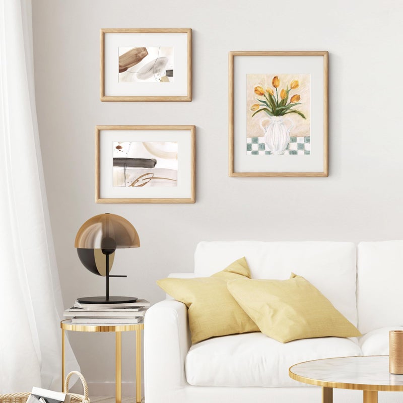 Axeman إطار صورة أكس مان 11x14 - إطار خشب تيك صلب 11x14 مع مات لـ 8x10 - إطار صورة بزاوية مدورة 11x14 مع زجاج مقسى للعرض على الحائط - Image 2