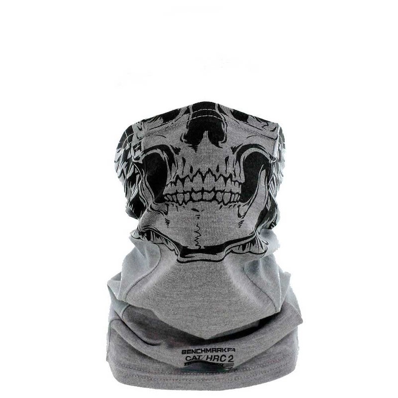 BENCHMARK FR Flame Resistant Face Mask Neck Gaiter - CAT2 (Skully, Gray) - Image 1