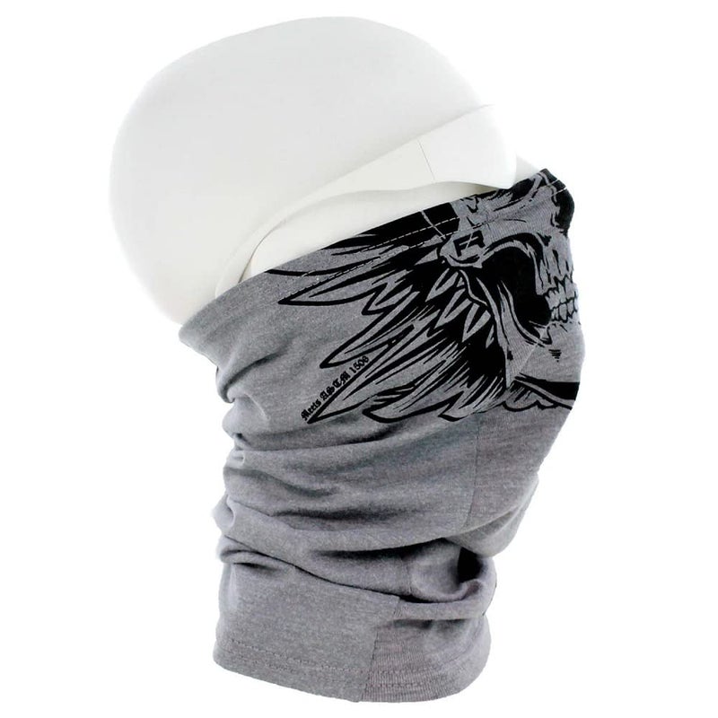 BENCHMARK FR Flame Resistant Face Mask Neck Gaiter - CAT2 (Skully, Gray) - Image 3