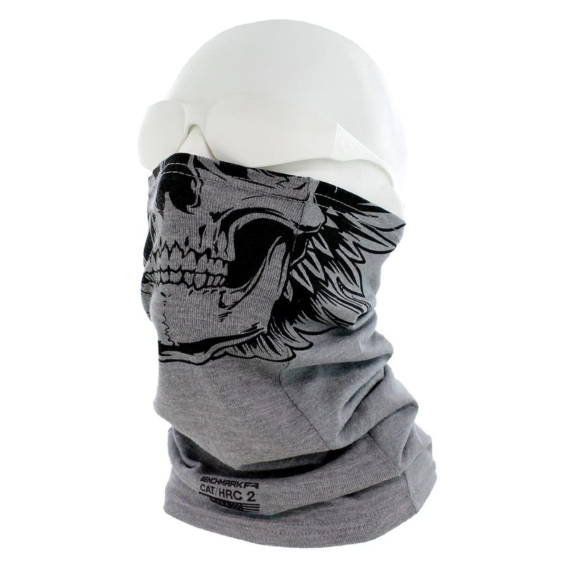 BENCHMARK FR Flame Resistant Face Mask Neck Gaiter - CAT2 (Skully, Gray) - Image 2
