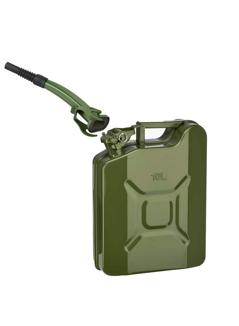 10L Metal Gas Can – Heavy-Duty Fuel Storage Solution (With spout Nozzle) - Image 1