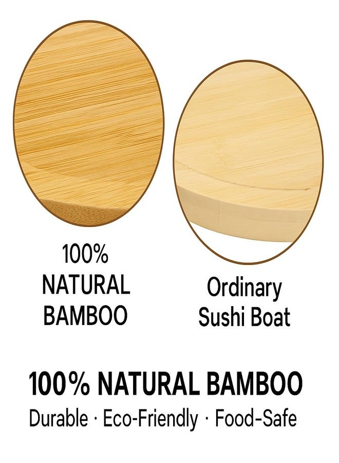 LEQC 27.6" Bamboo Dragon Sushi Boat – Hand-Carved Wooden Sushi Serving Tray for 30–40 pcs, Large Party & Restaurant Display Platter - Image 3