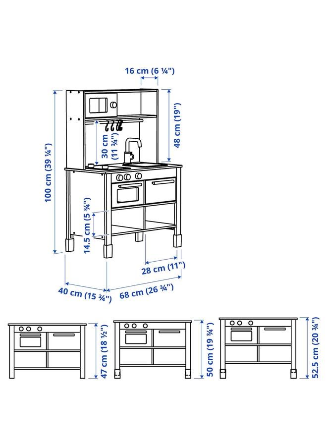 زبون مطبخ للأطفال، رمادي، 68X40X100 سم - Image 5