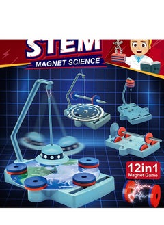STEM 12 in 1 Magnet Science,Science and Physics home chemical lab Educational Game for kids and It is an educational game that helps focus, creativity,Children's DIY 6+ Years  - Image 2