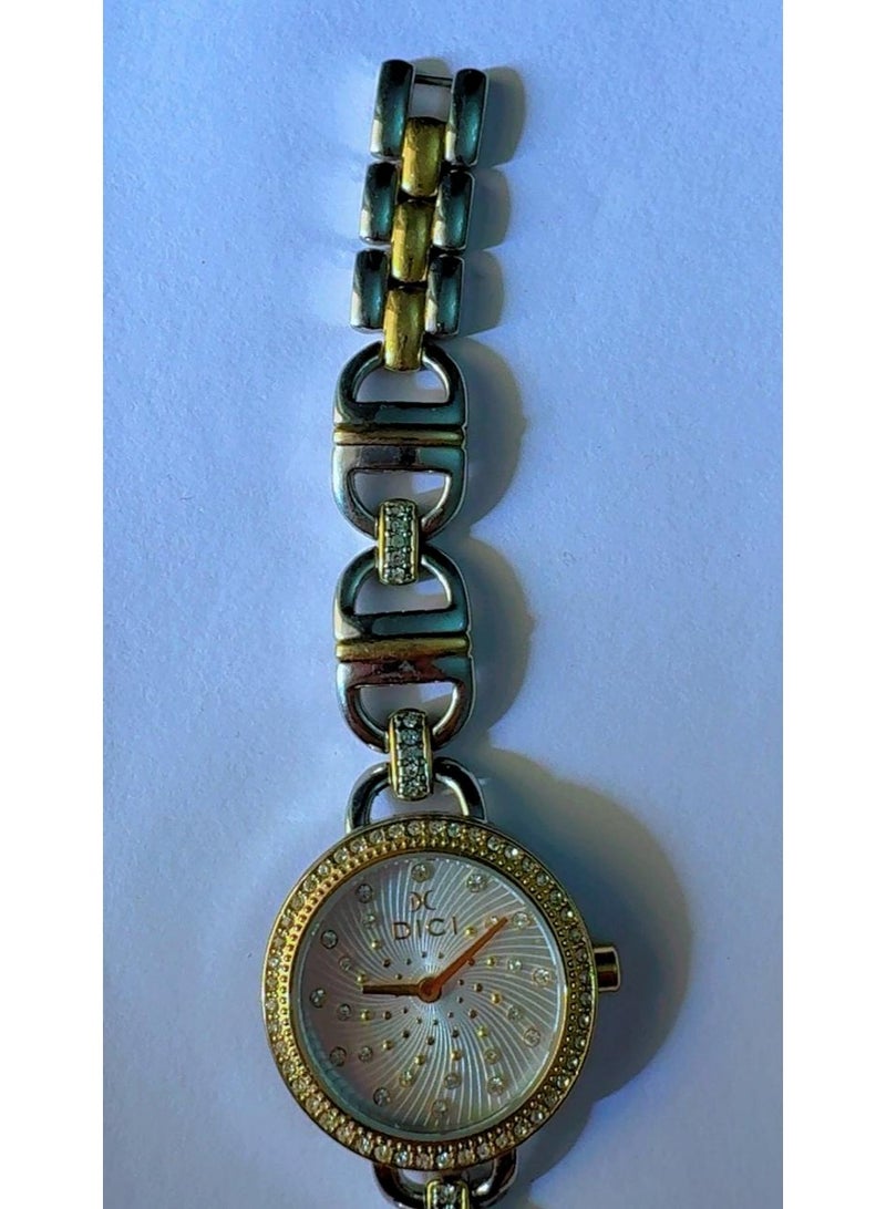 DICI Premium DICI Two-Tone Ladies Watch – Crystal Embellished Dial & Bracelet, Pre-Owned in Excellent Like-New Condition - Image 2