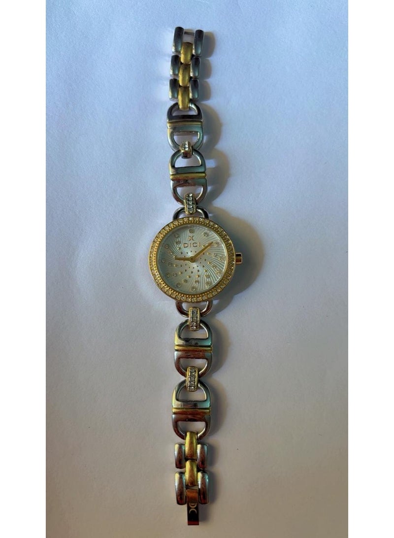 DICI Premium DICI Two-Tone Ladies Watch – Crystal Embellished Dial & Bracelet, Pre-Owned in Excellent Like-New Condition - Image 3