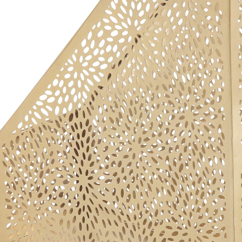 Deco 79 CosmoLiving by Cosmopolitan Metal Single Slot Magazine Holder with Laser Carved Floral Design, 5" x 10" x 12", Gold - Image 4
