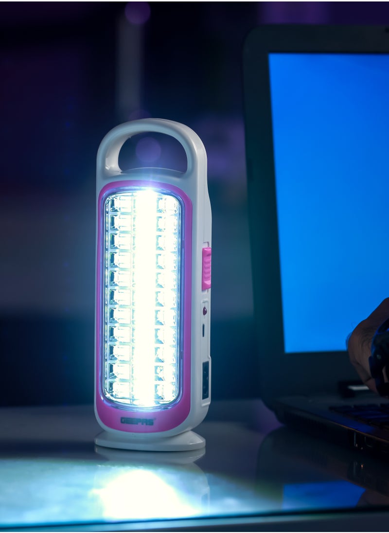 GEEPAS LED Emergency Lantern with Solar Panel Energy Efficient Design, 33 Pieces Hi-Power LEDs, and 5 Hours Working| Compact, Porta.ble and Light-Weight Design with Stand  - Image 3