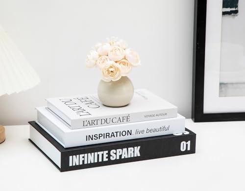 TwoDays Stockholm Style Decorative Books Fake Faux Books for Chic Trendy Home Decor Modern Room Decor Aesthetic Luxury Stacked Storage for Bedroom Apartment Dorm Set of 3 - Image 1
