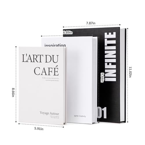 TwoDays Stockholm Style Decorative Books Fake Faux Books for Chic Trendy Home Decor Modern Room Decor Aesthetic Luxury Stacked Storage for Bedroom Apartment Dorm Set of 3 - Image 3